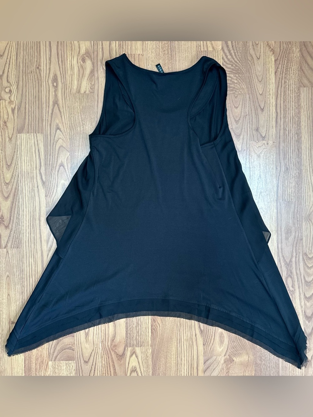 ❤️ Dressbarn Black Layered Tank Iridescent Beaded Neckline Dressy Blouse (B12) - Picture 3 of 3